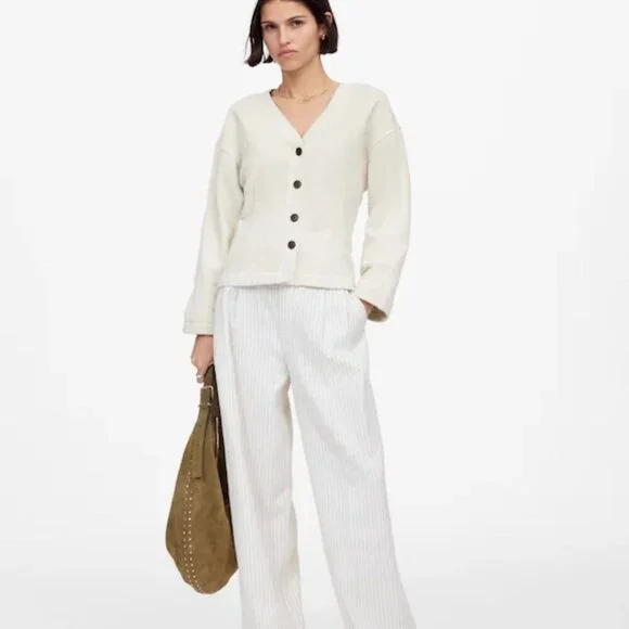 NWT Madewell Off White Darted Cardigan Sweatshirt - Size: XXS